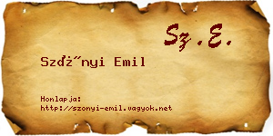 Szőnyi Emil névjegykártya